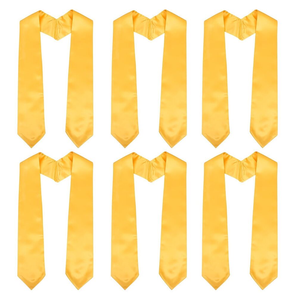 7118 6 Pieces Plain Graduation Honor Stole Bulk Unisex Academic Sashes
